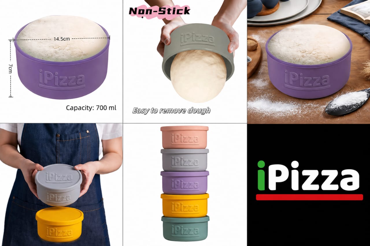 Silicone pizza dough proofing bowl