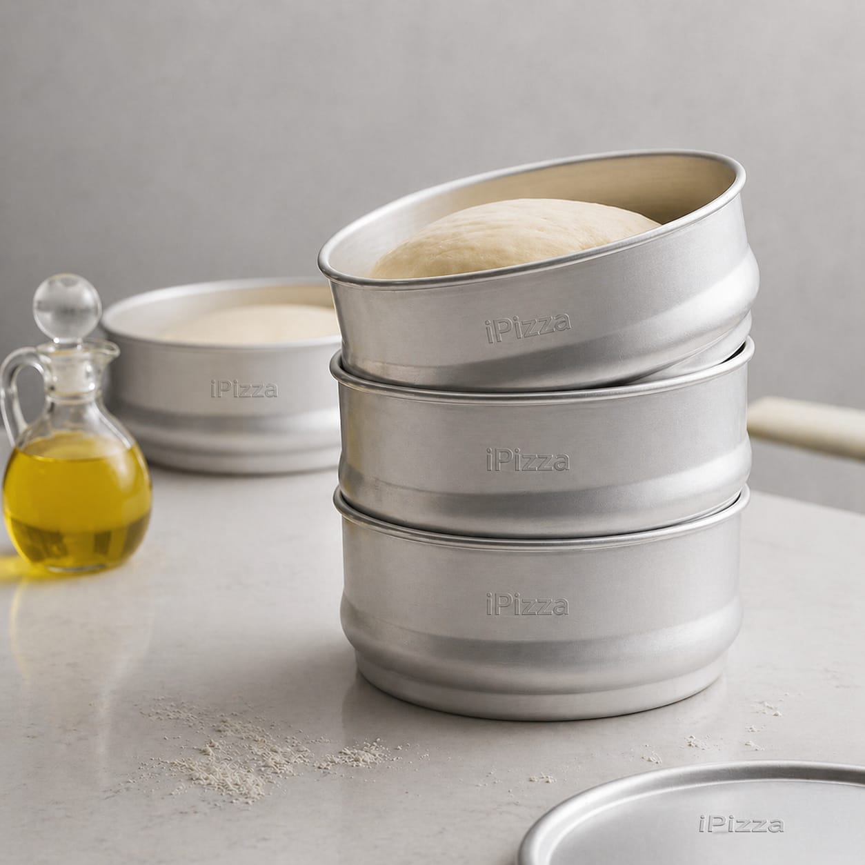 Aluminum pizza proofing bowl